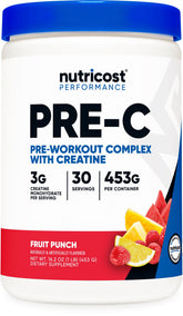 Nutricost Pré-entraînement, emballage-bouteille, soutien d'énergie pour les séances intenses.