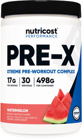 Nutricost Pre-Workout Pastèque: bouteille prête pour booster vos séances d'entraînement.
