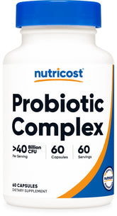 Nutricost Complexe Probiotiques – bouteille de 60 gélules pour le quotidien.