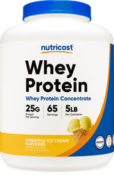 Nutricost Protéine de lactosérum Ananas: flacon 5 lb pratique pour l’apport protéique.