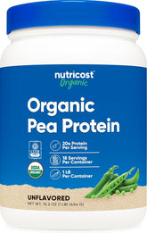 Nutricost Protéine de Pois en poudre dans bouteille, idéal pour shakes protéinés végétaux.