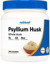 Nutricost Psyllium flocons entiers dans un bocal, fibre discrète pour l'apport quotidien