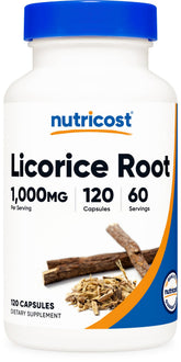 Nutricost Reglisse 500 mg – bouteille visible, prise quotidienne pratique.