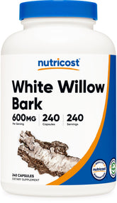 Nutricost Saule blanc 600mg capsules, faciles à prendre au quotidien.