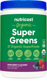Nutricost Poudre Bio Super Aliments Verts en bouteille, prête à être mélangée