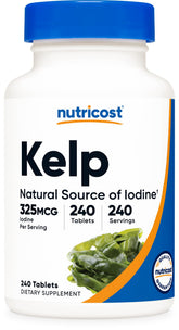 Nutricost tablettes d'iode, algues marines, source naturelle pratique.