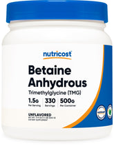 Nutricost TMG poudre 500 g dans la bouteille, pratique à mélanger.