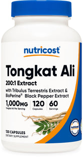 Nutricost Tongkat Ali 1000mg – bouteille montrant la formulation puissante