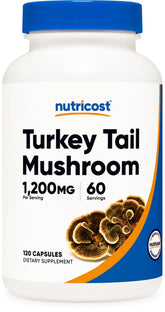 Nutricost Tramète versicolore sur bouteille, utilisation quotidienne possible.