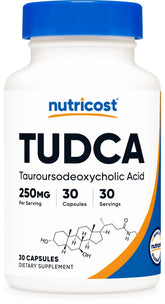 Nutricost Tudca 250mg – flacon, capsules faciles à avaler pour une prise pratique.