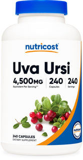 Nutricost Uva Ursi: bouteille avec étiquette lisible, pratique pour usage quotidien.