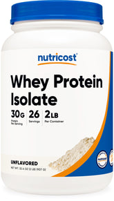Nutricost isolat protéique sans arôme, bouteille 2 lb pour shake protéiné