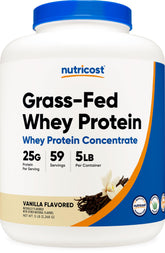 Nutricost whey vanille, bouteille 5 livres, protéines pratiques après l'entraînement.
