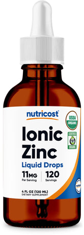 Nutricost Zinc Ionique Gouttes : bouteille 4 oz prête à l'emploi.