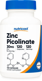 Nutricost Zinc Picolinate : bouteille avec capsules, présentation prête à l'usage quotidien.