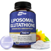 NutriFlair glutathione liposomal en bouteille 700 mg pour le quotidien.