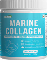 NutriJa Collagène Marin : poudre fine prête à être ajoutée à une boisson.