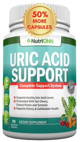 NutriONN Uric Acid Flush – bouteille acide urique, soutien potentiel des voies urinaires.