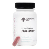 Nutritional Roots Probiotiques – bouteille montrant le packaging, soutien potentiel du microbiome