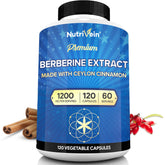 Nutrivein Berberine bouteille: soutien digestif et métabolisme potentiel.