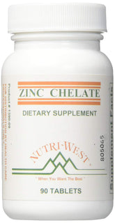 NutriWest Zinc chélaté 16 mg: bouteille en gros plan, usage quotidien facilité.