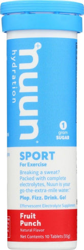 Nuun Active Fruit Punch : tablettes compactes prêtes à hydrater en déplacement.