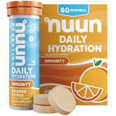 Nuun immunité orange-citron — boîte pratique pour une hydratation quotidienne.