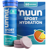 Nuun Sport, tablettes électrolytes tropicales, format tube pratique pour l'effort.