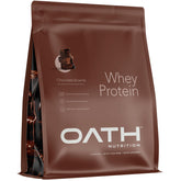 Oath Nutrition Whey Protein poudre chocolat brownie, goût riche, apport protéique après l'effort.