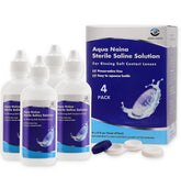 Bouteille Oculus Curae Aqua Naina avec embout précis pour rinçage confortable des lentilles.