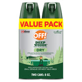 OFF! Deep Woods en aérosol, double boîtes, protection durable contre moustiques.