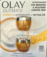 Olay Ultimate Vitamin C et Antioxydants, pack duo, visuel d'emballage, suggère éclat et protection cutanée