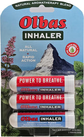 Olbas inhalateur aromathérapie menthe-eucalyptus pour respiration plus claire.
