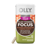 OLLY Focus adaptogène: la bouteille et le mélange végétal pour la concentration.