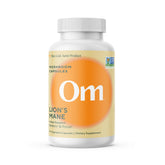 Capsules OM MUSHROOM CRINIÈRE DE LION dans une bouteille, soutien potentiel à la concentration.
