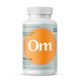 OM MUSHROOM RELAX : boîte de capsules montrée, soutien potentiel au bien-être quotidien.