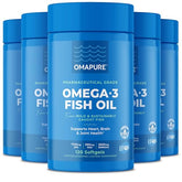 Bouteille OMAPURE d'huile-poisson omega-3, idéale pour une posologie pratique.