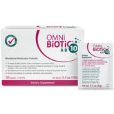 OMNi BiOTiC AB 10 – Bouteille et versement, soutien potentiel à la digestion.