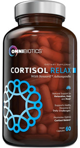 OmniBiotics Cortisol: capsules vegan dans une bouteille, soutien équilibre quotidien