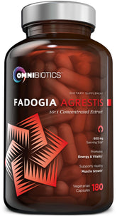 OmniBiotics Fadogia Agrestis - bouteille visible pour une énergie soutenue pendant l'entraînement.