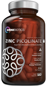 OmniBiotics Zinc Picolinate – capsule montrant une absorption élevée pour énergie soutenue.
