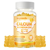 Gummies On Greenvita Calcium Magnésium Zinc en bouteille, apport quotidien.