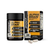 ONNIT Alpha Brain leurre: bouteille et étiquette illustrant le packaging et la fiabilité