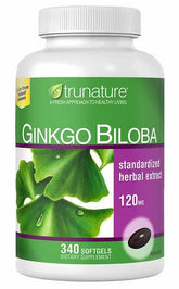 OProCyn Tru Nature Ginkgo Biloba 340 Softgels — bouteille visible, soutien potentiel à la concentration