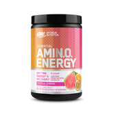 Optimum Nutrition Amino Energy : bouteille et versement pour démarrer la séance