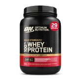 Optimum Nutrition Gold Standard Whey fraise — bouteille prête pour shakes post-entraînement.