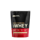 Protéine Optimum Nutrition Gold Standard vanille, texture lisse et goût riche.