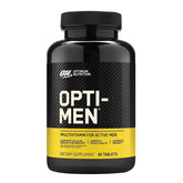 Optimum Nutrition Opti-Men, bouteille et étiquette, support nutritionnel quotidien pour sportifs.