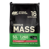 Optimum Nutrition Serious Mass – bouteille fraise, soutien à la prise de masse et goût agréable.