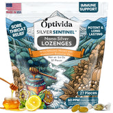 Pastilles OPTIVIDA Argent Nano 60 PPM dans boîte, soutien possible au confort de gorge.